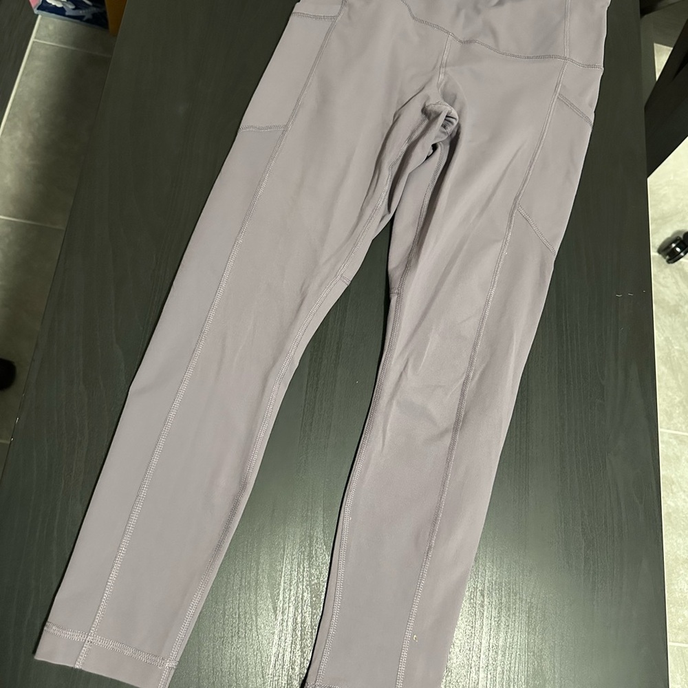 Gray High-Waisted Leggings